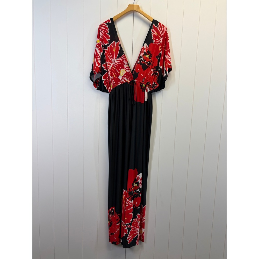 KOH KOH Resortwear Maxi Dress Women Size 2 Boho Tropical Island Chic Loungewear